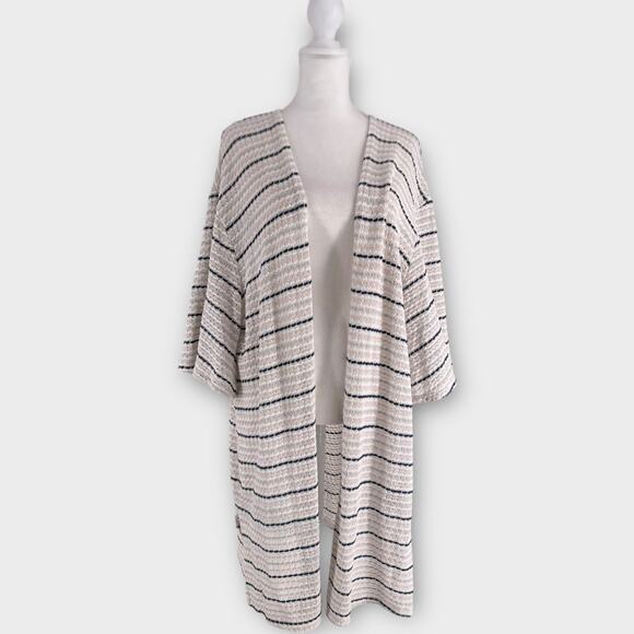 Lane Bryant Open Knit Striped Striped Pastel Long Kimono Duster Cardigan 18/20 - Picture 1 of 13